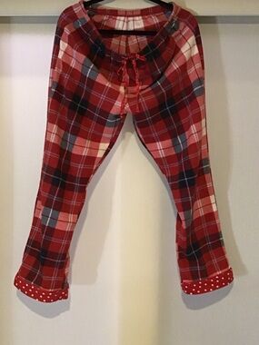 Women’s L Red Plaid Pajama Pants - Cozy Sleepwear